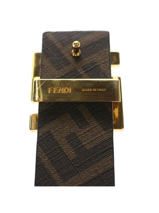 Fendi Zucca FF Logo Leather Belt - Brown Belts, Accessories  Fendi FF Square Zucca Pattern Reversible Belt Leather Brown Black